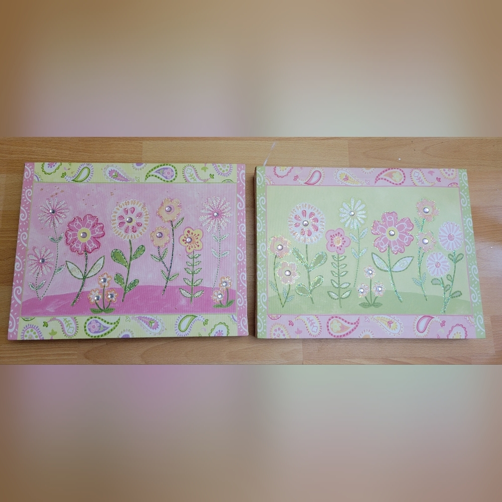 Colleen karis flowers with stones, 14in w x 11in h